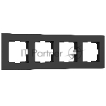 Рамка на 4 поста Slab (черный софт) W0042908