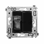Розетка компьютерная DKC Avanti 4402463 RJ-45 одинарная, категория 5e "Черный квадрат"
