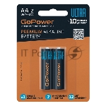 Батарейка GoPower ULTRA LR6 AA BL2 Alcaline 1.5V (2/20/240) (2 шт.)