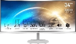 Монитор 34" MSI Pro MP341CQW VA 3440x1440, 100 Гц, 1 мс, 21:9, 300 кд/м2, 2xHDMI, 1xDP, изогнутый, белый