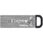Флешка USB Kingston DataTraveler KYSON (DTKN/128 Gb), 128Gb, USB 3.2 Gen 1, R/W 200/60, серебристый/черный