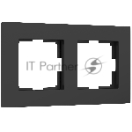 Рамка на 2 поста Slab (черный софт) W0022908
