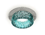 Комплект встраиваемого светильника Ambrella light XC6514043 SGR/BL серый песок/голубой MR16 GU5.3 (C6514, N6153)