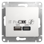 Розетка USB Schneider Electric Glossa GSL000139 скрыт. IP20 белый (упак.:1шт)