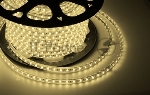 LED лента 220 В, 10х7 мм, IP67, SMD 2835, 60 LED/m, цвет свечения теплый белый, бухта 100 м