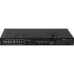 Коммутатор Dahua DH-S3218-16ET-135, 16×100 Мбит/с + 2×1 Гбит/с Combo, неуправляемый