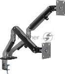 Кронштейн для мониторов Ultramounts UM735BL черный/серый 17"-27" макс.7кг крепление к столешнице поворот и наклон