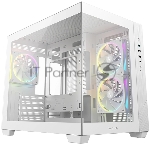 Компьютерный корпус Deepcool CG330 3F WH без БП, боковое окно (панорама), 3x120мм ARGB PWM вентилятора, белый, mATX (R-CG330-BKNGM3-G)
