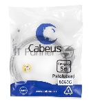 Шнур коммутационный Cabeus, кат. 5е, неэкр., U/UTP, RJ45/RJ45, LSZH, AWG24, 1м, серый