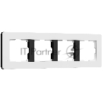 Рамка на 4 поста Split (белый/черный, soft-touch) W0043068