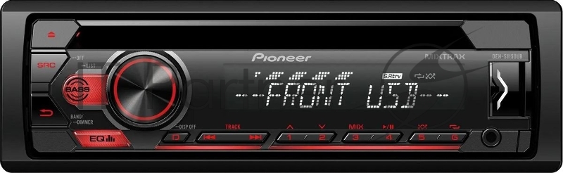 Автомагнитола Pioneer DEH-S1150UB, 1 DIN, CD, USB Type-A, AUX, пульт ДУ