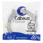 Шнур коммутационный Cabeus, Cat.5e, неэкр., U/UTP, RJ45/RJ45, LSZH, AWG24, 5м, серый