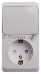 Блок Schneider-electric BPA16-201B ЭТЮД О/У: РОЗЕТКА с заземл. со шт. + ВЫКЛЮЧАТЕЛЬ 1-клавиш., БЕЛЫЙ, Россия