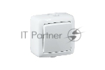 Выключатель одноклавишный наружный белый IP44 10А