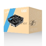 Кулер для процессора SAMA CPU Cooler SAMA U60 (190W, 4-pin PWM, 67mm, 6x6mm, 1x120mm, 61.51CFM, 36.4dBA, 1800RPM, S: 1851/1700/1200/115X, AM5/AM4, black)