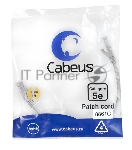 Шнур коммутационный Cabeus, Cat.5e, неэкр., U/UTP, RJ45/RJ45, LSZH, AWG24, 0.3м, серый
