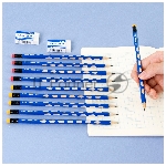 Карандаш чернографитный Deli EC016-2B U-Touch 2B, трехгранный, (12шт) ластик, вид 5