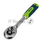 Ключ-трещотка Сибртех 3/8", 45 зубьев, с быстрым сбросом, матовый хром