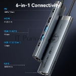 Мультифункциональный хаб Vention USB-C 6 в 1, шт.