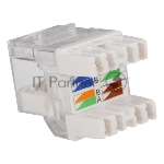 Модуль розеточный с индикатором Keystone, RJ45, кат.5E, UTP, 180 градусов, с индикатором, белый