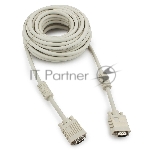 Кабель Gembird/Cablexpert VGA Premium, 15M/15M, 10м, серый, тройной экран, феррит.кольца