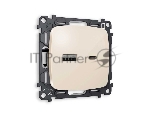 Комплект механизма розетки OMEGA Бежевый глянец 2USB A+C 20W (быстрая зарядка) QUANT (OP3110, VM177) MO311010