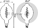 Лампа светодиодная филаментная Gauss Filament Vintage 8.5Вт цок.: E27 шар 220B 1800K св. свеч. белый теп. (упак.: 1 шт)