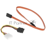 Комплект кабелей SATA Cablexpert CC-SATA-N, интерфейсный (48 см) 7pin/7pin и питания (15 см) 4pin/15pin, медь, пакет