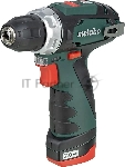 Дрель-шуруповерт Metabo PowerMaxx BS, 12 В, 2 Ач, 34 Нм, щеточный