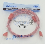 Кабель HDMI Ver.1.4 Red jack HDMI19 (m)/HDMI19 (m) 1.8м феррит.кольца позолоченные контакты