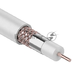 Кабель коаксиальный Rexant RG-6U+Cu, 75 Ом, Cu/Al/Cu, 64%, бухта 305 м, белый