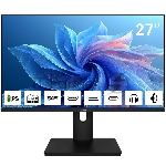 Монитор 27" Aiwa MQ272A IPS 2560x1440, 100 Гц, 4 мс, 16:9, 300 кд/м², HDMI 2.0, DP 1.2, USB-C, 3.5 Jack, динамики (2x3 Вт), FreeSync, G-Sync, черный