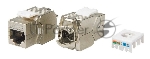 Hyperline KJ8-8P8C-C5e-180-TLS-SH-F-WH Вставка Keystone Jack RJ-45(8P8C), категория 5e, экранированная, тип 180 градусов, Toolless, белая