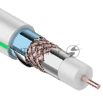 Кабель коаксиальный Rexant RG-6U+Cu, 75 Ом, Cu/Al/Cu/Al, 90%, две фольги, бухта 100 м, белый