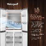Холодильник Weissgauff WCD 450 Bru Steel Glass NoFrost Inverter матовая сталь трехкамерный 287/163л морозилка снизу, No Frost, Side by Side, вид 23