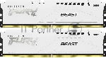 Оперативная память Kingston Fury Beast, DDR5, 64Gb (2x32Gb), 5600MHz, CL40, DIMM, с радиатором, белый