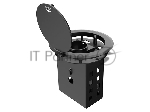 Лючок врезной в стол Wize Pro WRTS-RRTQ-B откидная алюм. крышка, розетка 220В -1 шт, 3 отверстия keystone для модулей WRTS-RR, черный, вид 4