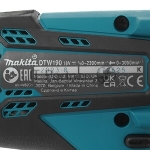 Гайковерт Makita DTW190RME ак, 18В,2х4Ач Li-ion,0-3000у\м,190Нм,квадр1\2",1.4кг,чем,подсв,М8-М16, вид 4