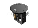 Лючок врезной в стол Wize Pro WRTS-RRTQ-B откидная алюм. крышка, розетка 220В -1 шт, 3 отверстия keystone для модулей WRTS-RR, черный, вид 5