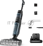 Пылесос вертикальный моющий Tefal X-Clean 5 GF5555F0 серый/черный, от аккумулятора, 200 Вт, уборка влажная, пылесборник 0.44 л