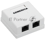 Розетка компьютерная информационная настенная RJ45 кат. 5Е UTP 2 порта GENERICA