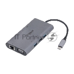 USB-концентратор Dahua TC39, USB Type-C, USB 3.0 + HDMI + RJ45 + VGA + SD/TF +PD Docking Station, USB