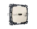 Комплект механизма розетки HDMI 2.0 OMEGA Бежевый глянец 40V/500mA 2.0GHz 5-18Gbit/s QUANT (OP3140, VM222) MO314010