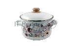 Кастрюля Appetite 1RD221М Roses с крышкой, эмалированная сталь, цилиндрическая 5,5 л
