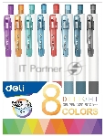 Набор ручек гелевых Deli Delight EG120-8C (8шт), 8 цветов