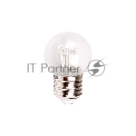 Лампа шар e27 6 LED  Ø45мм - синяя, прозрачная колба, эффект лампы накаливания