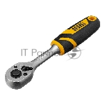 Ключ-трещотка Denzel 1/4", 90 зубьев, с быстрым сбросом, CrV