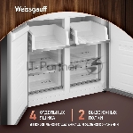 Холодильник Weissgauff WCD 450 Bru Steel Glass NoFrost Inverter матовая сталь трехкамерный 287/163л морозилка снизу, No Frost, Side by Side, вид 17