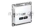 Розетка USB SE тип-C 65W высокоскор. заряд. QC, PD, мех. AtlasDesign белый