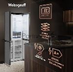 Холодильник Weissgauff WCD 450 Bru Steel Glass NoFrost Inverter матовая сталь трехкамерный 287/163л морозилка снизу, No Frost, Side by Side, вид 16